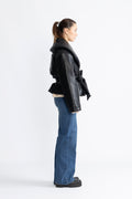 Belted Puffer Jacket - Svart