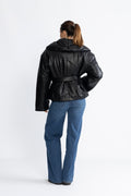 Belted Puffer Jacket - Svart