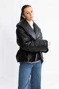 Belted Puffer Jacket - Svart
