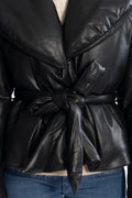 Belted Puffer Jacket - Svart