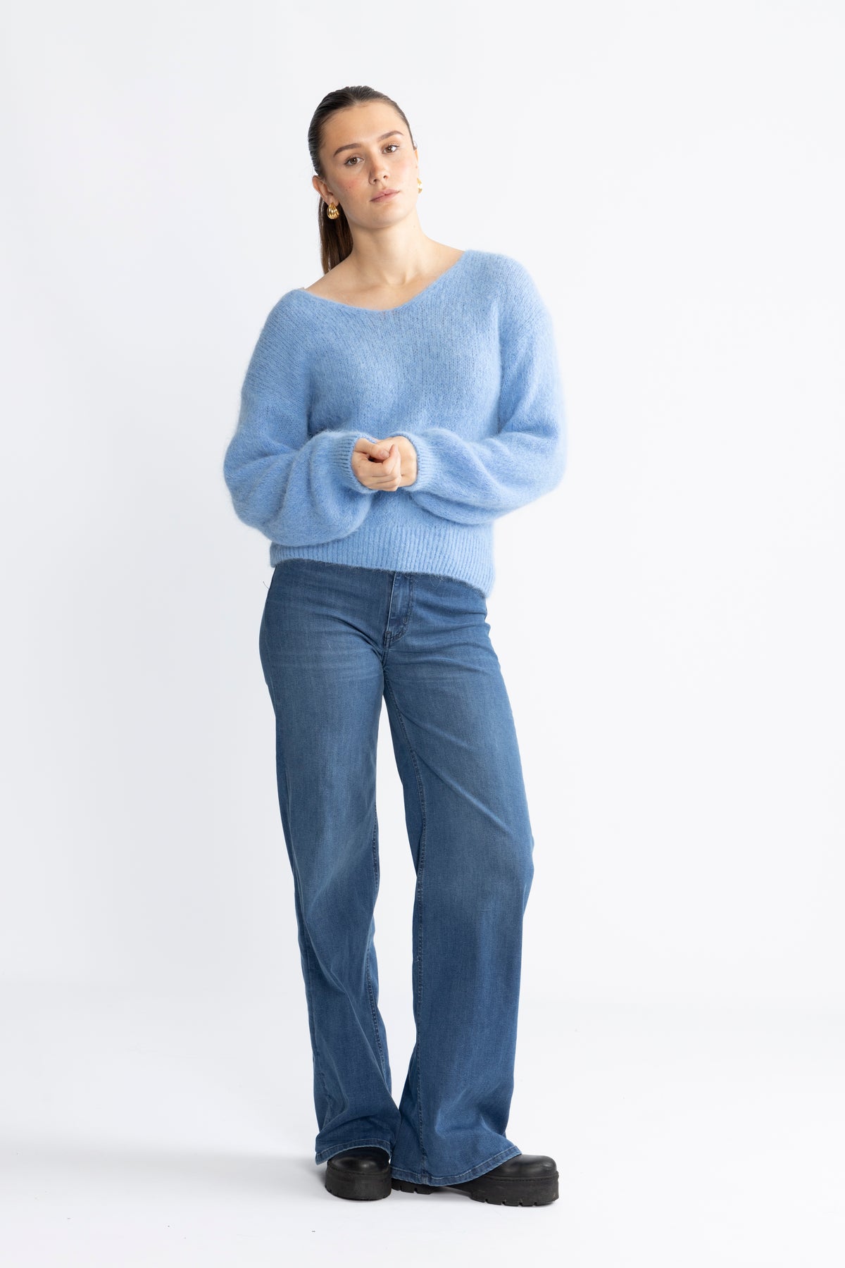 Milana LS Alpaca Pullover - Sky Blue