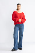 Milana Ls Alpaca Pullover - Lipstick Red