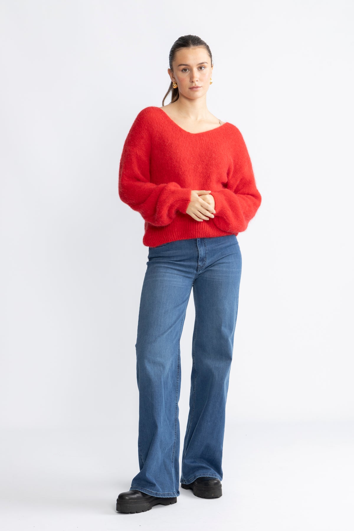 Milana Ls Alpaca Pullover - Lipstick Red