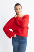 Milana Ls Alpaca Pullover - Lipstick Red