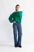 Milana Ls Mohair Knit - Jade Green