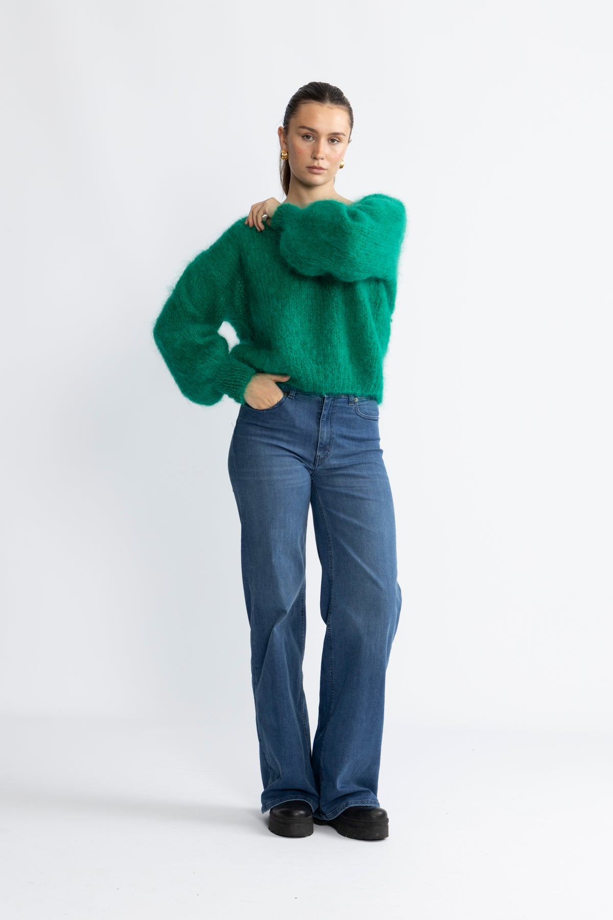 Milana Ls Mohair Knit - Jade Green