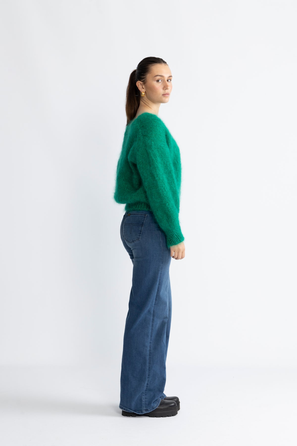 Milana Ls Mohair Knit - Jade Green