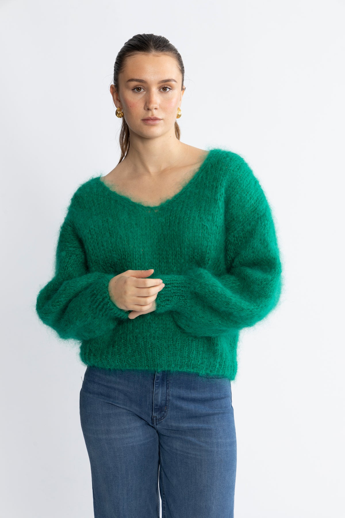 Milana Ls Mohair Knit - Jade Green