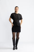 Iris Ss O-Neck Top - Black