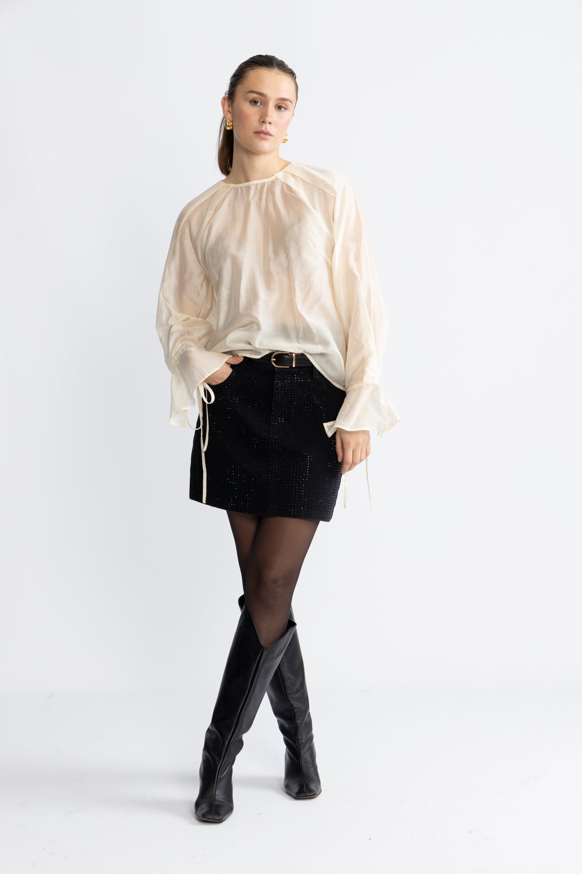 Iris Ls O-Neck Top - Angora