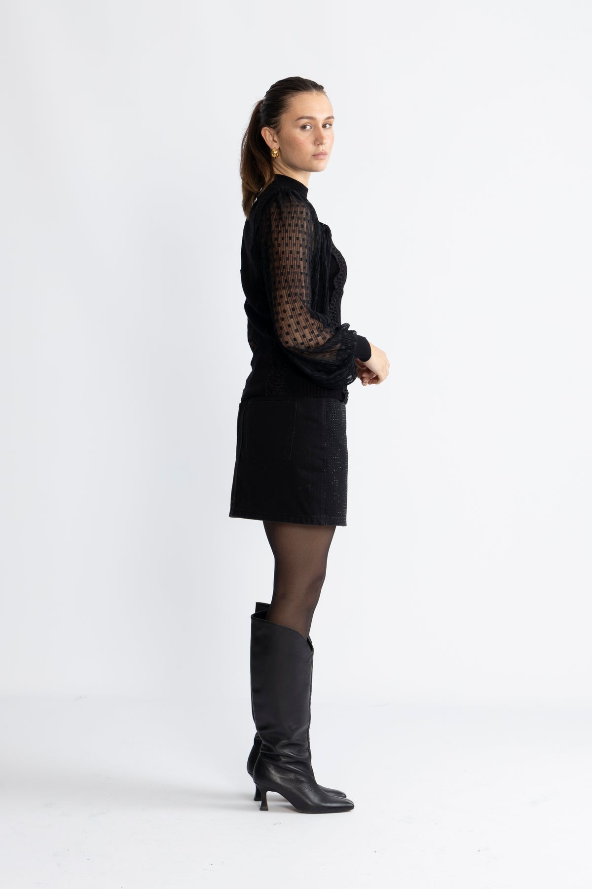 Yasstela Ls Knit Pullover - Black