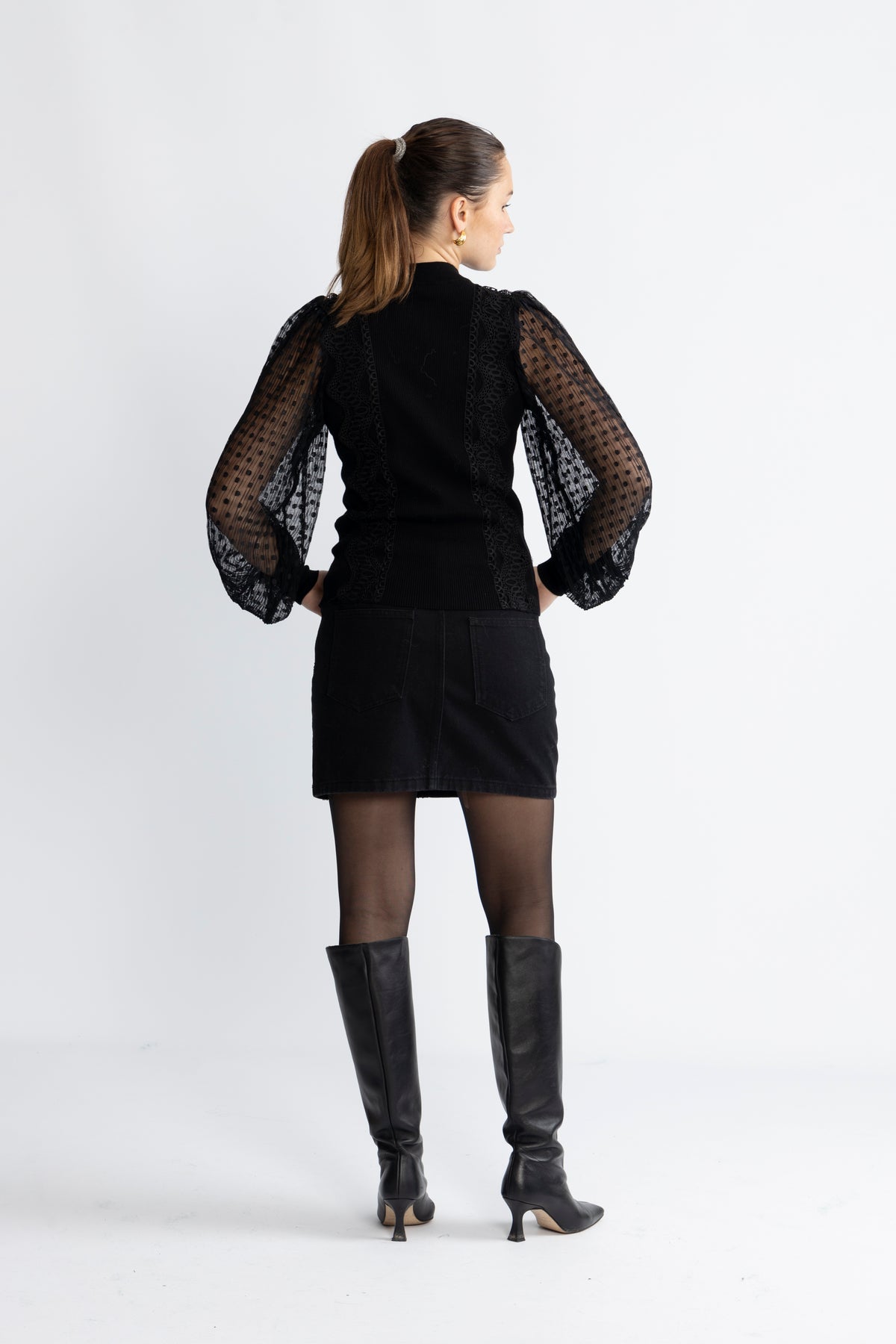 Yasstela Ls Knit Pullover - Black