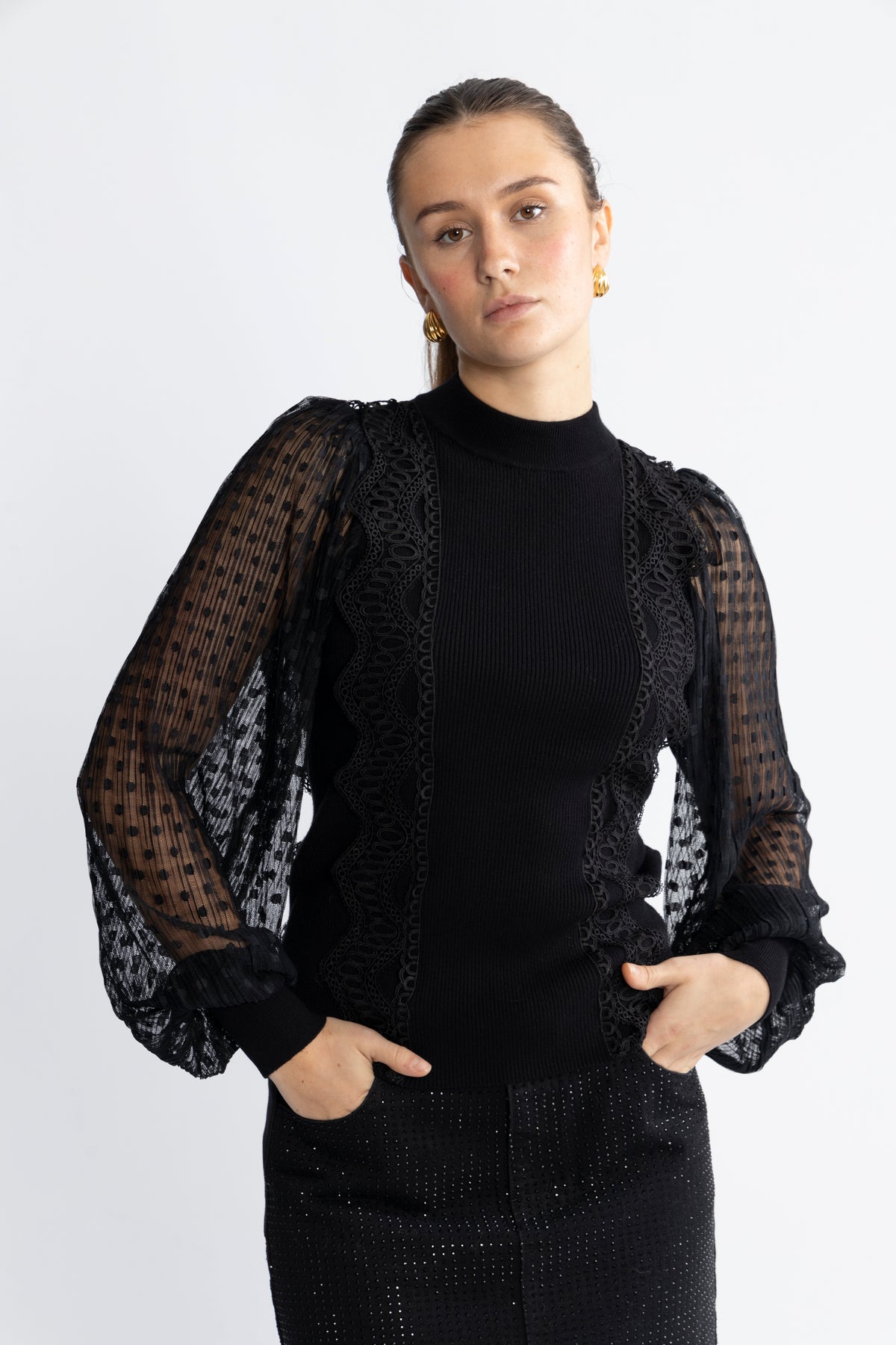 Yasstela Ls Knit Pullover - Black