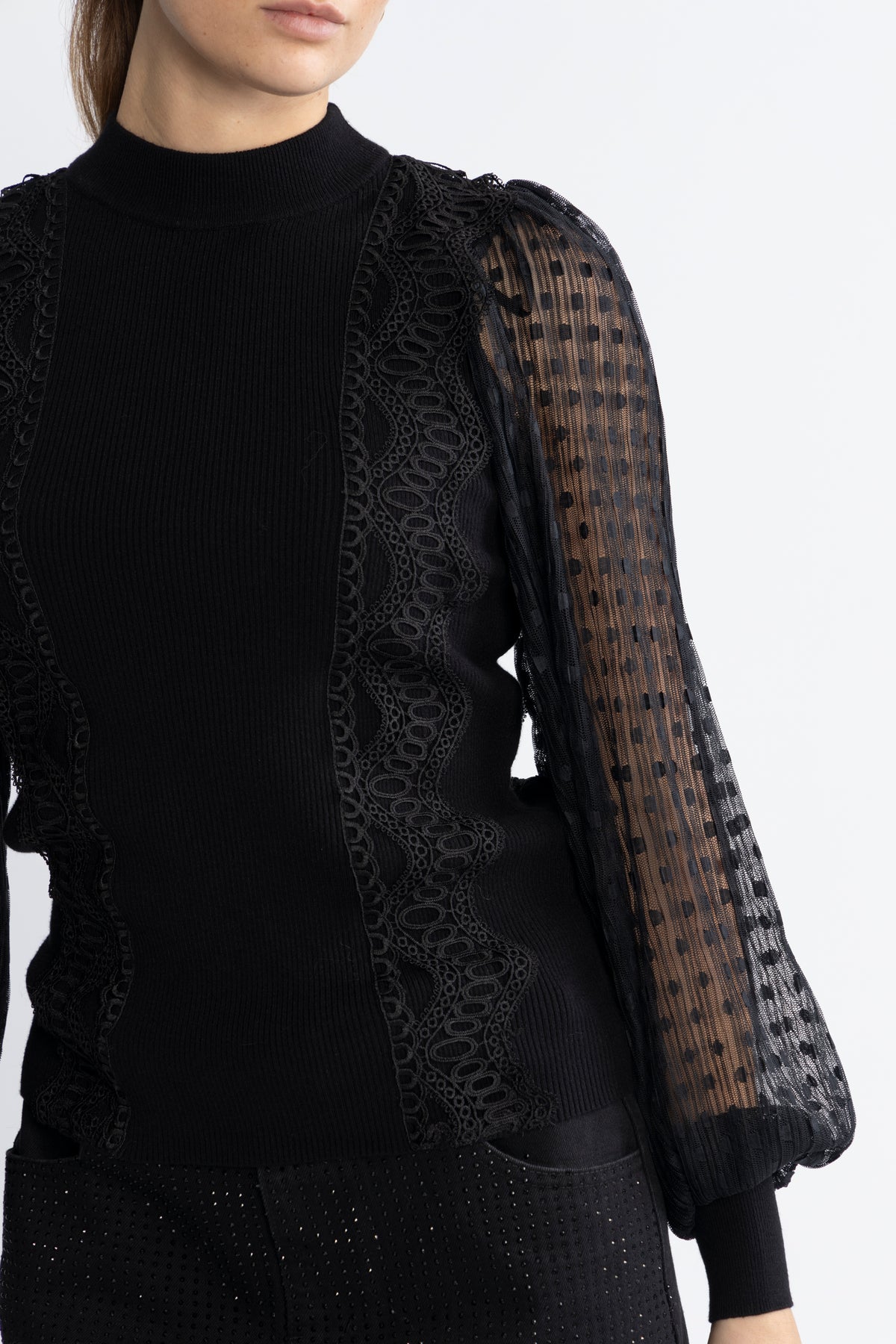 Yasstela Ls Knit Pullover - Black
