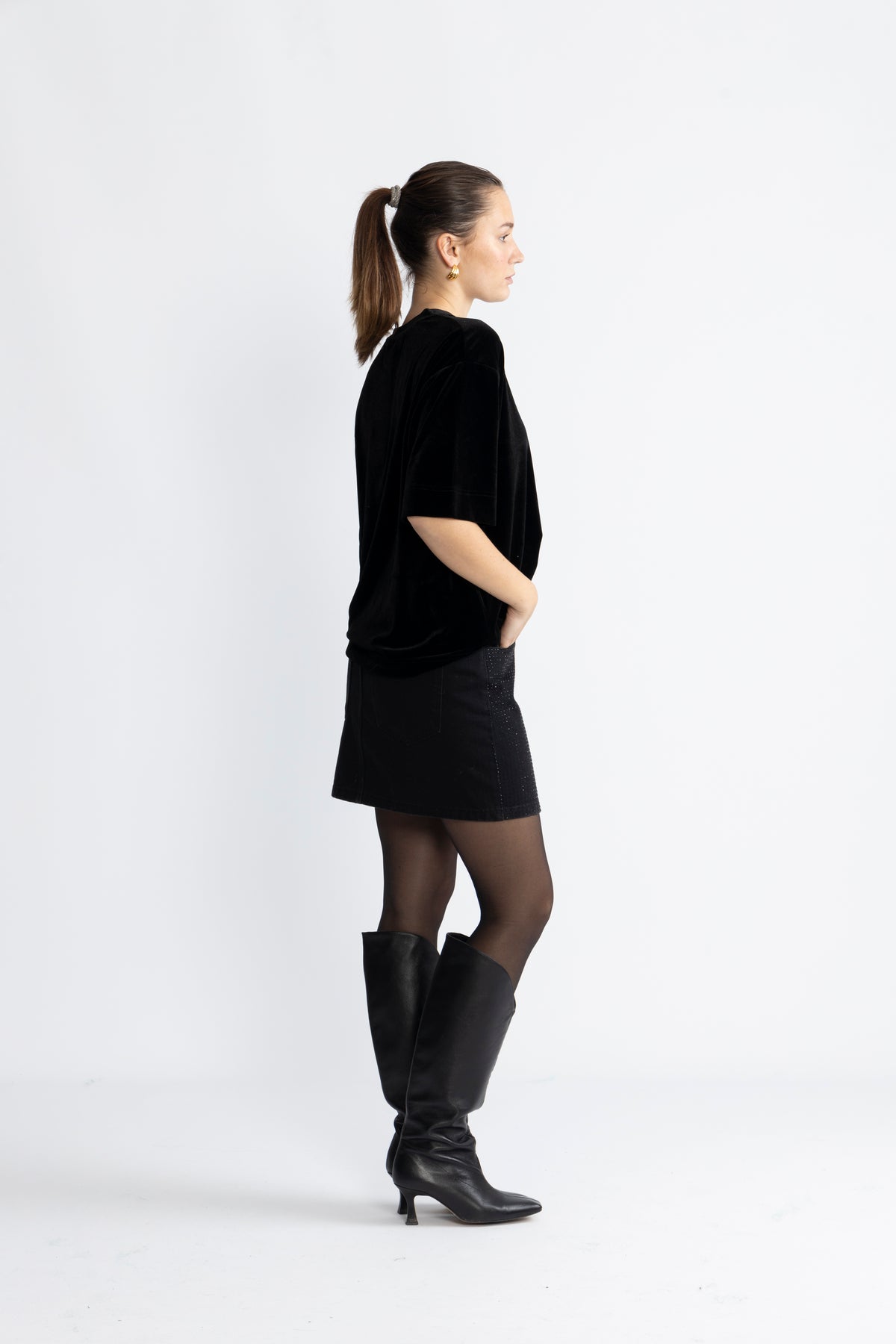 BrynnIW Pannie Oversized Tshirt - Black