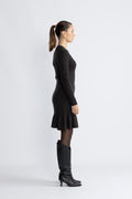 Oline Merino Dress - Dark Brown Melange