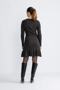 Oline Merino Dress - Dark Brown Melange