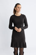 Oline Merino Dress - Dark Brown Melange