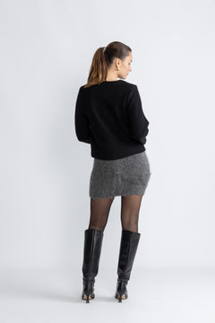 Darla Ls Knit Short Cardigan - Black