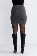 Sabigz Skirt - Gray Pinstripe Melange