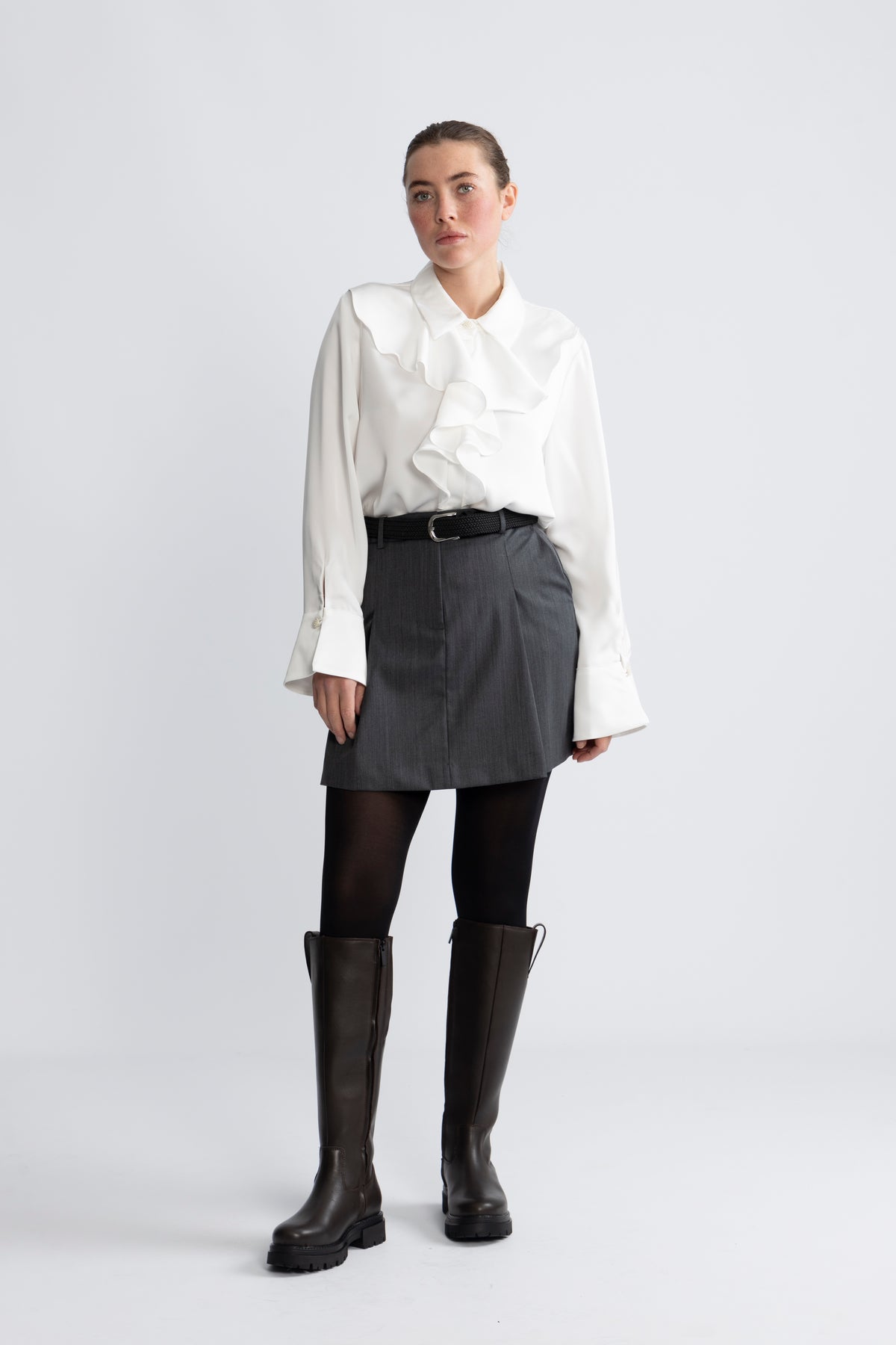 Fenia Hw Mini Skirt - Steel Gray