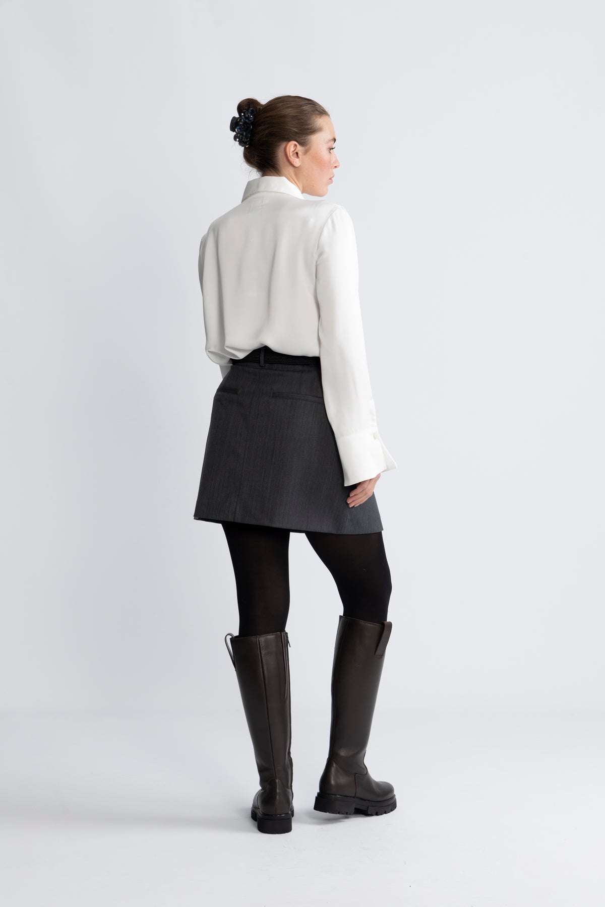 Fenia Hw Mini Skirt - Steel Gray