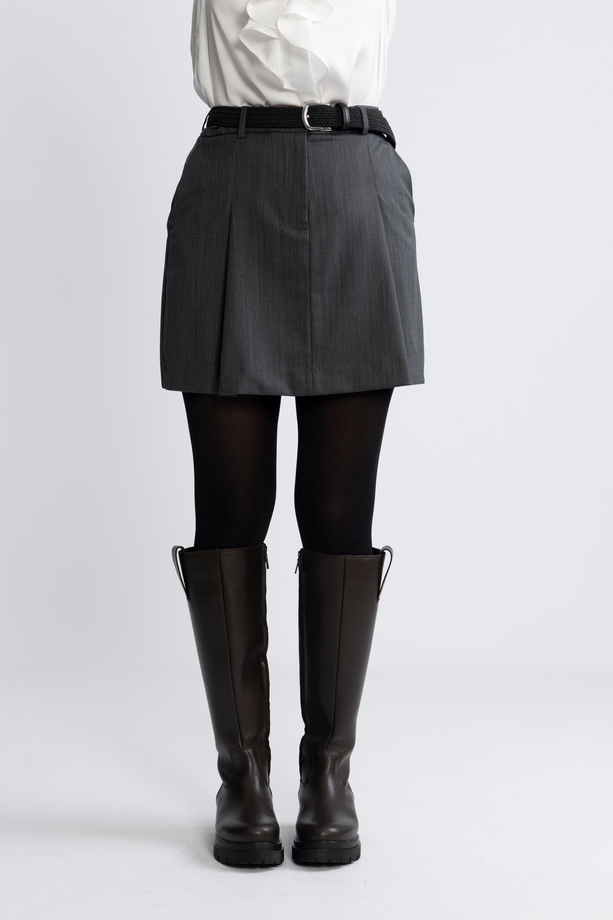 Fenia Hw Mini Skirt - Steel Gray
