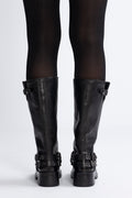 Biaharper Biker Boot Pull Up Leather - Jet Black
