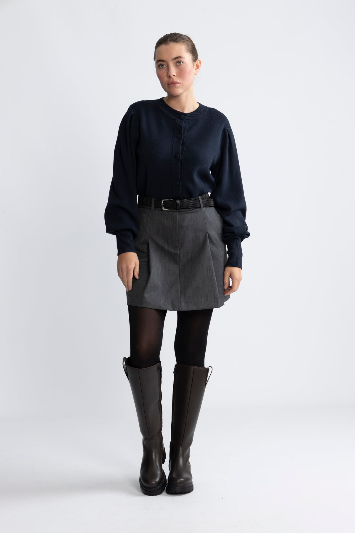 Y.A.S Yasfonny Ls Stickad Kofta - Navy Blazer