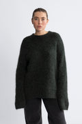 Gabella Ls Knit O-Neck Camp - Scarab