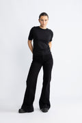 Lura Lurex 2/4 Knit O-Neck - Black Tonal Lurex