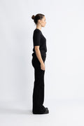 Lura Lurex 2/4 Knit O-Neck - Black Tonal Lurex