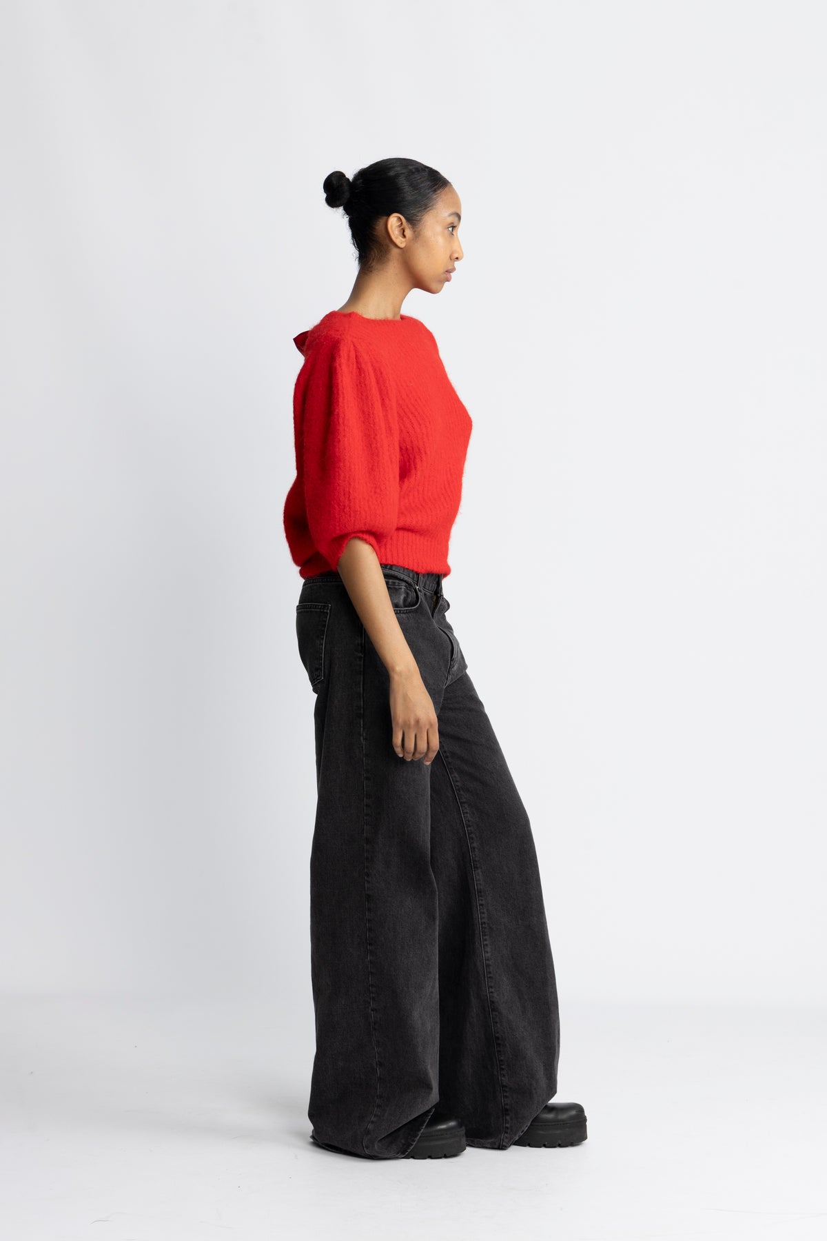 Coraliecc Bow Rib Knit - Flame