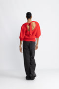 Coraliecc Bow Rib Knit - Flame