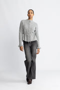 Yasthellis Ls Knit Cardigan S. - Ljusgrå melange
