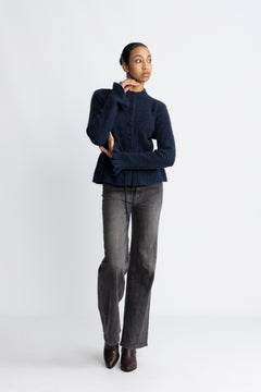 Yasthellis Ls Knit Cardigan - Navy Blazer