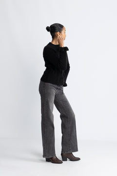 Yasthellis Ls Knit Cardigan S. - Black