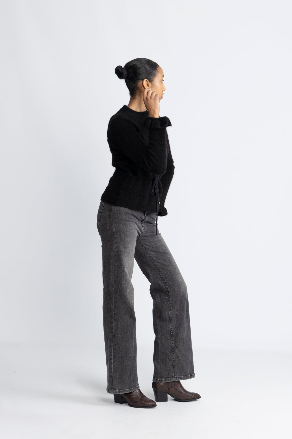 Yasthellis Ls Knit Cardigan S. - Svart