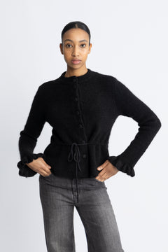 Yasthellis Ls Knit Cardigan S. - Black
