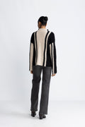 Lulu Ls Knit Vertical High Neck - Birch Black