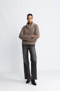 Gytta Zip Pullover - Walnut Melange
