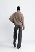 Gytta Zip Pullover - Walnut Melange