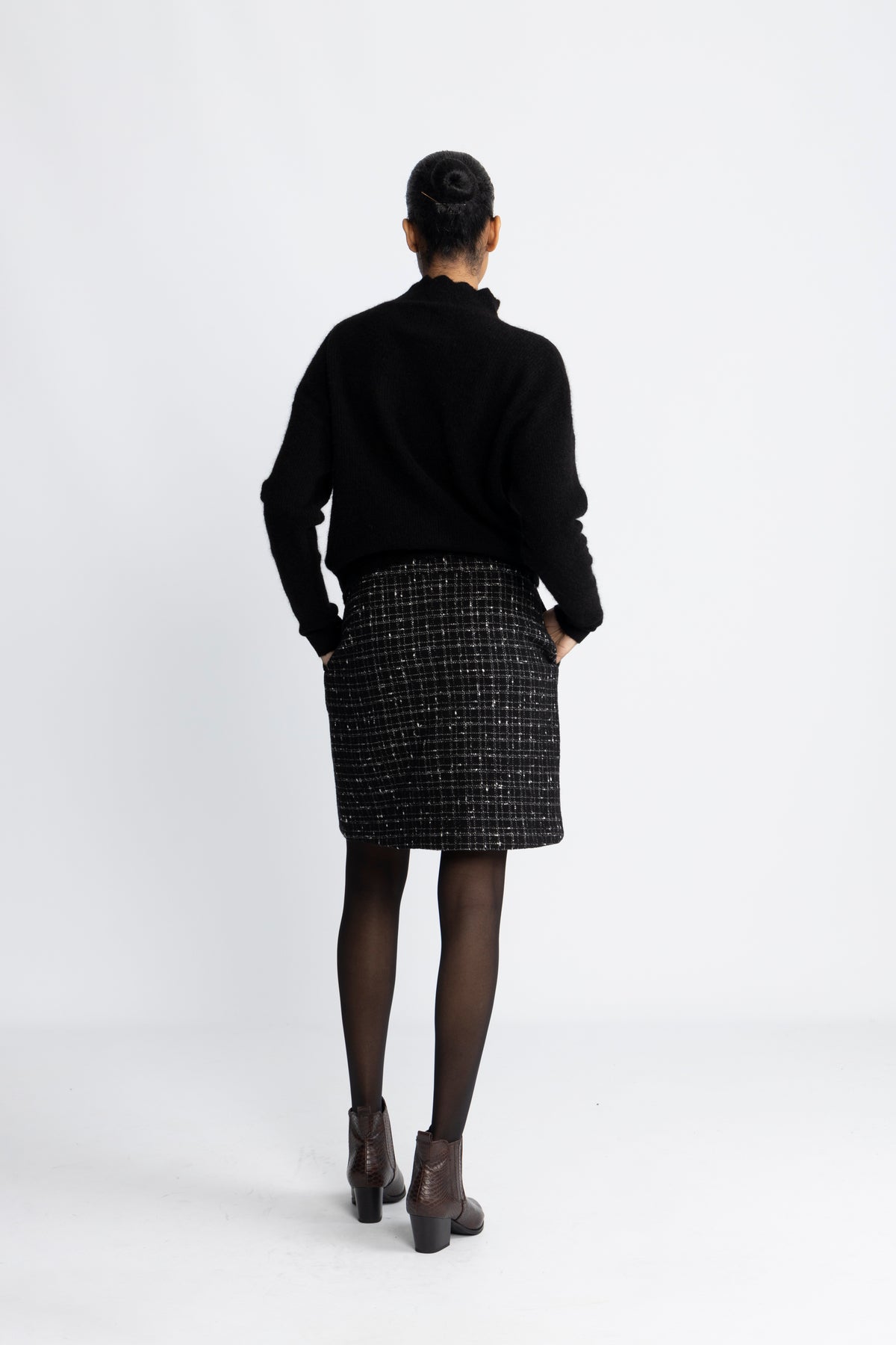 Wilma Mw Mini Skirt - Black Checks