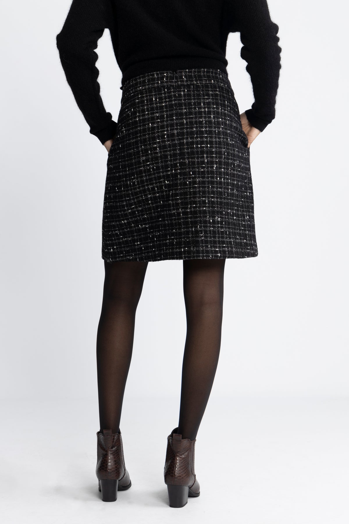 Wilma Mw Mini Skirt - Black Checks