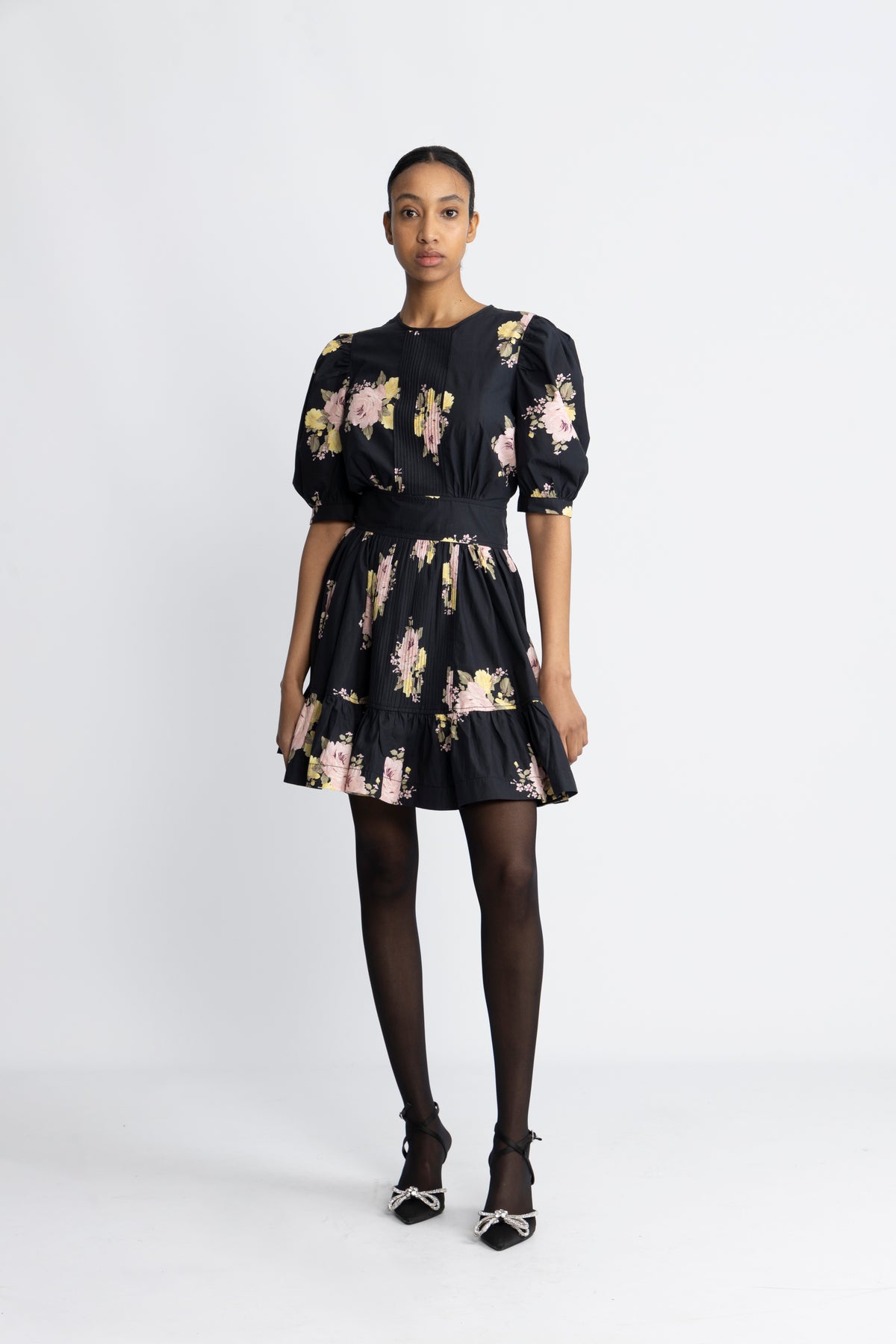 Poplin Mini Dress - Black Posey
