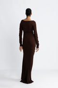 Estella Solid Dress - Dark Brown