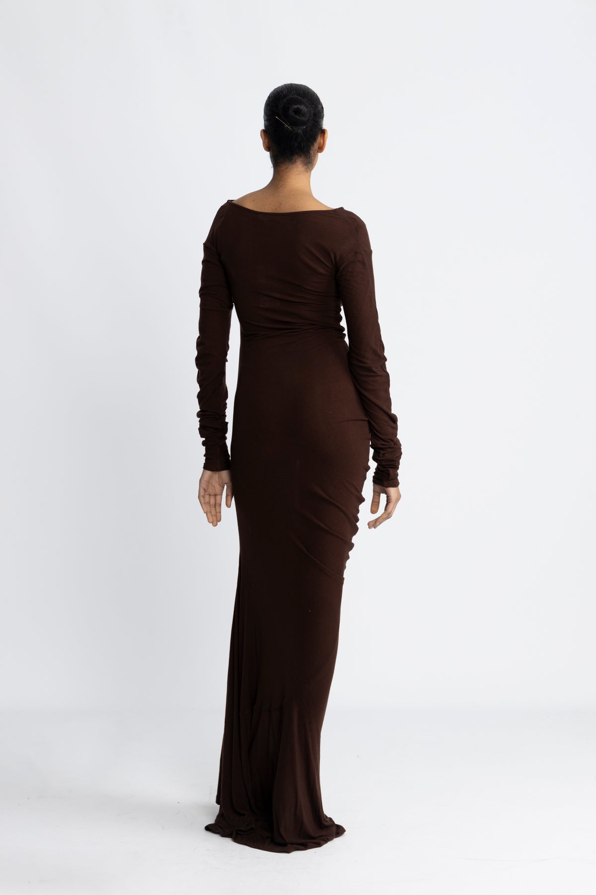 Estella Solid Dress - Dark Brown