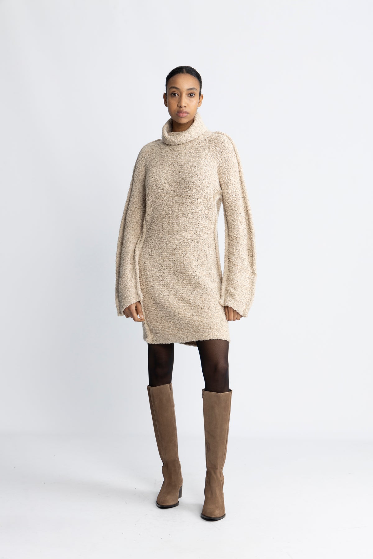 Echo Knit Dress - Ecru Mix