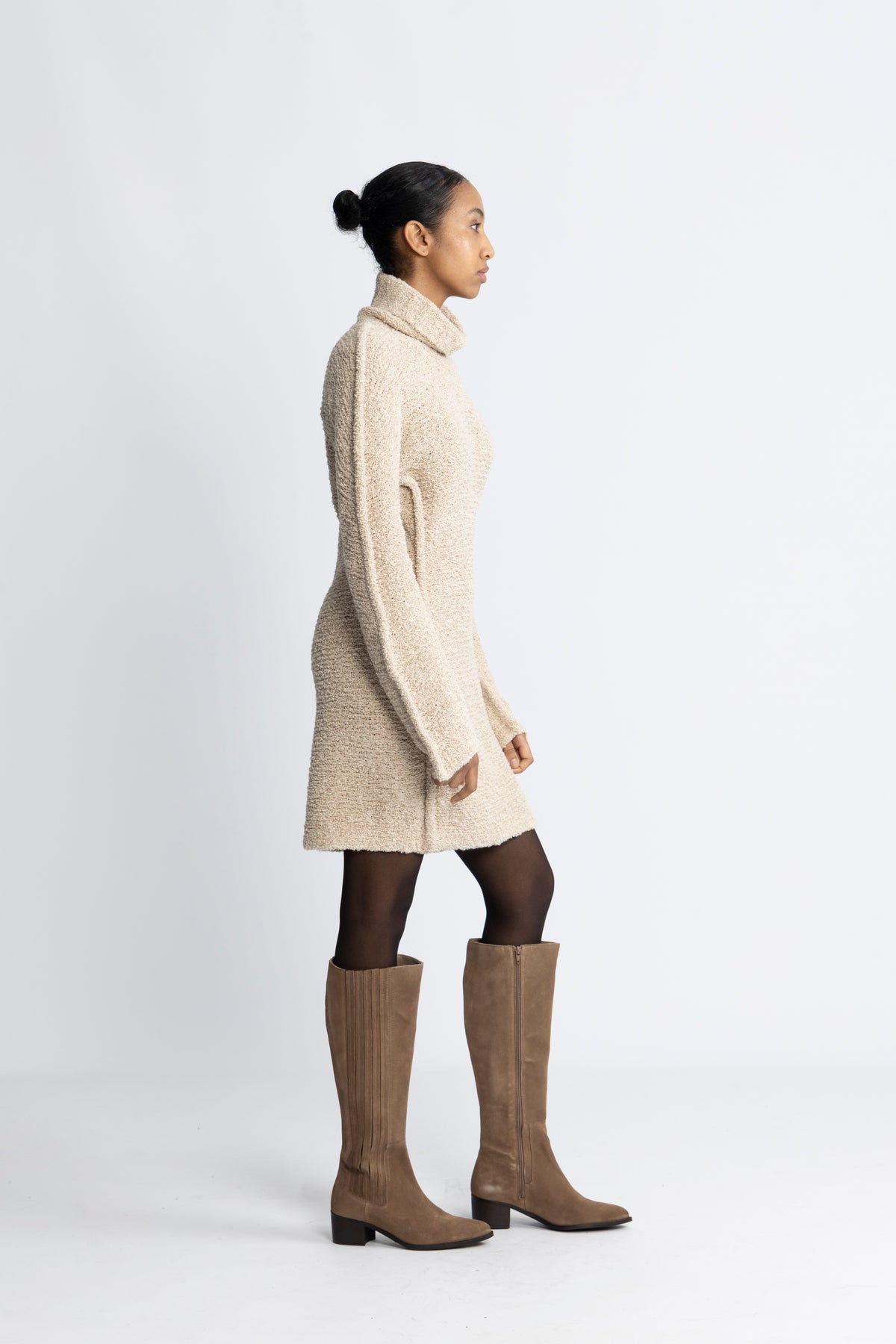 Echo Knit Dress - Ecru Mix