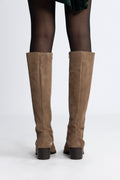 Biacarol Chelsea Knee High Boot Oily Suede - Sand